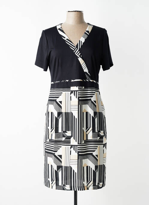 Rochie midi țesătură crep mâneci scurte negru JEAN DELFIN femme