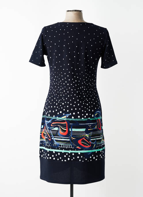 Rochie midi țesătură crep mâneci scurte albastru GEVANA femme