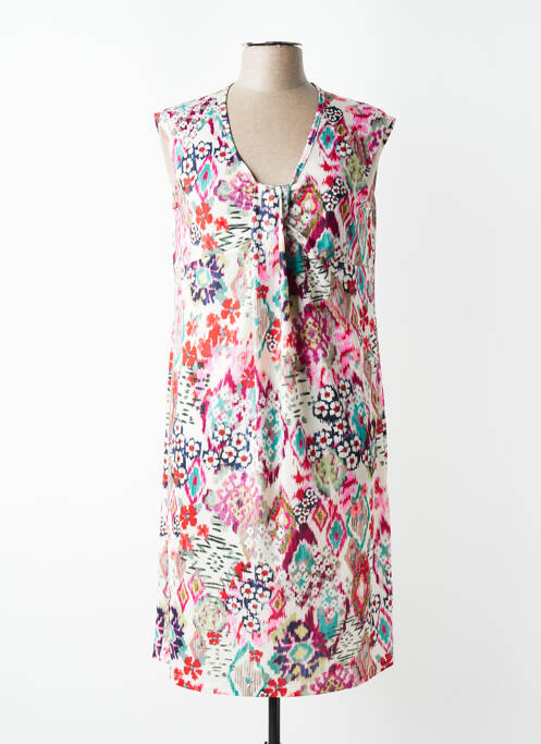 Rochie midi imprimeu fantezie mâneci scurte roșu TELMAIL femme
