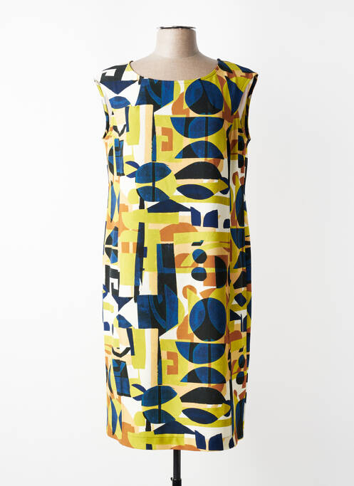 Rochie midi țesătură crep fără mâneci galben TELMAIL femme