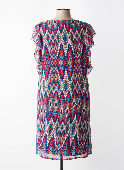 Rochie midi imprimeu fantezie mâneci scurte albastru JEAN DELFIN femme