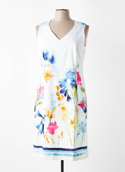 Rochie midi imprimeu floral fără mâneci alb JEAN DELFIN femme