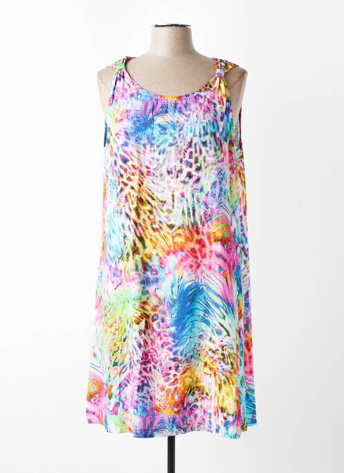Rochie midi imprimeu floral fără mâneci albastru MASSANA femme