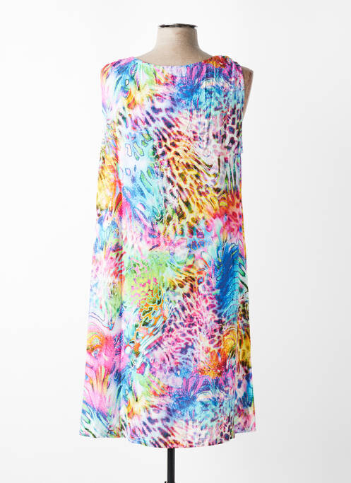 Rochie midi imprimeu floral fără mâneci albastru MASSANA femme