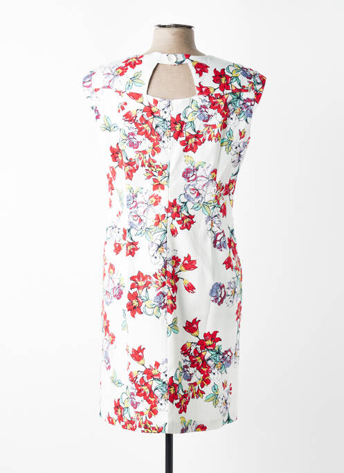 Rochie midi imprimeu floral mâneci scurte alb GEVANA femme