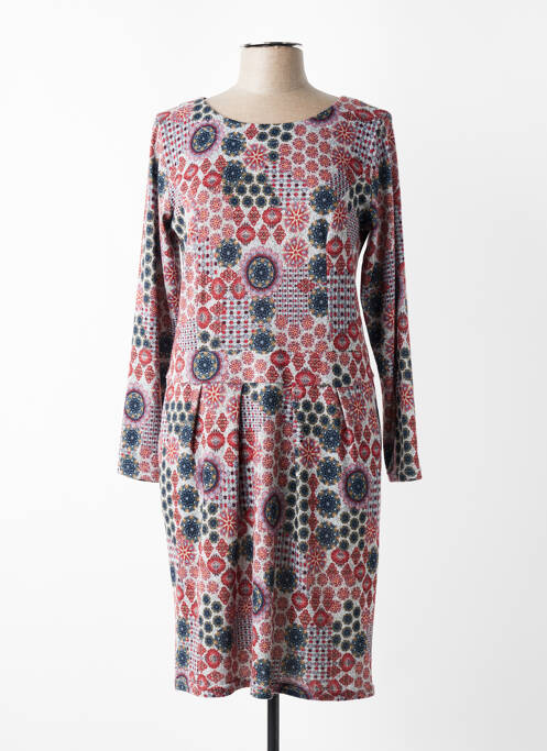 Rochie midi imprimeu floral mâneci lungi gri PLURIELLES femme