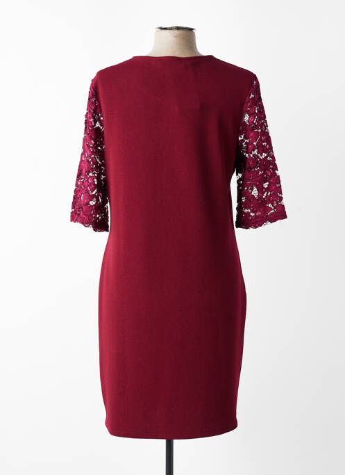 Rochie midi țesătură crep mâneci scurte roșu PLURIELLES femme