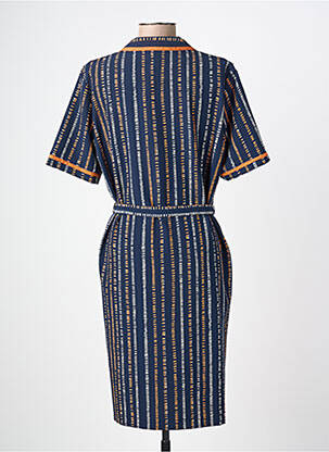 Rochie midi imprimeu fantezie mâneci scurte albastru FRANCE RIVOIRE femeie