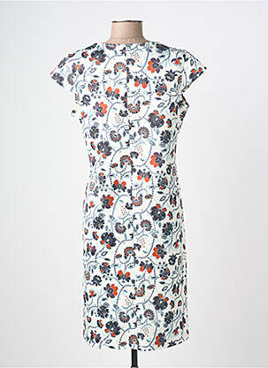 Rochie midi imprimeu floral mâneci scurte bej PLURIELLES femeie