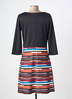 Rochie midi imprimeu fantezie mâneci lungi negru PLURIELLES femeie