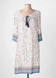 Rochie midi imprimeu floral mâneci lungi albastru REVER MILE femeie