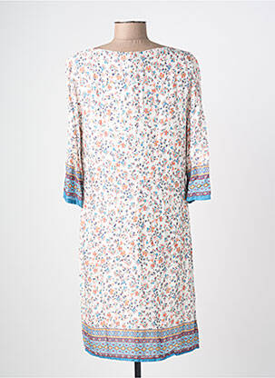 Rochie midi imprimeu floral mâneci lungi albastru REVER MILE femeie
