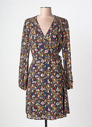 Rochie midi imprimeu floral mâneci lungi albastru MAJOLICA femeie
