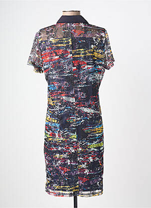 Rochie midi croială fluidă mâneci scurte albastru FRANCE RIVOIRE femeie