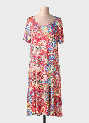 Rochie midi imprimeu floral mâneci scurte roz GRIFFON femeie