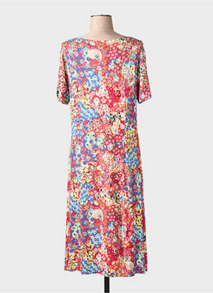 Rochie midi imprimeu floral mâneci scurte roz GRIFFON femeie