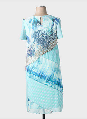 Rochie midi croială fluidă mâneci scurte albastru GRIFFON femeie