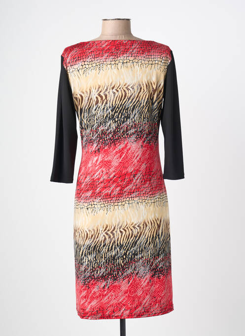 Rochie midi imprimeu fantezie mâneci lungi negru GEVANA femme