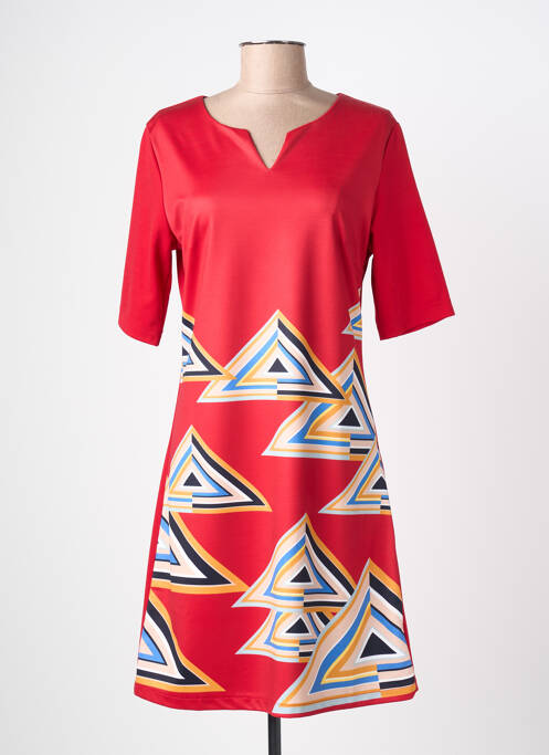 Rochie midi mâneci 3/4 mâneci 3/4 roșu A BELLE femme