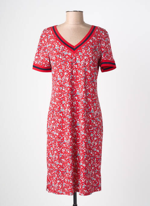 Rochie midi imprimeu floral mâneci scurte roșu GEVANA femme