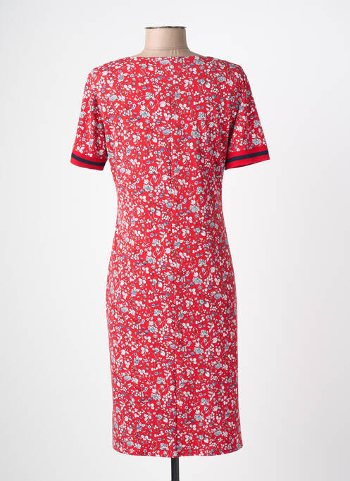 Rochie midi imprimeu floral mâneci scurte roșu GEVANA femme