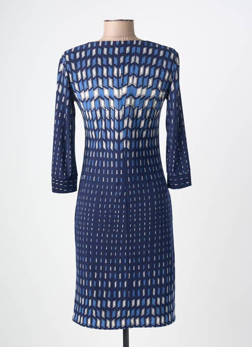 Rochie midi imprimeu fantezie mâneci lungi albastru GEVANA femme