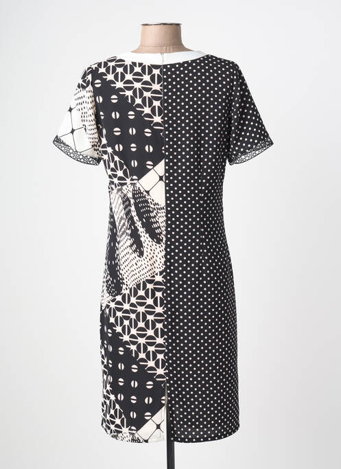 Rochie midi imprimeu fantezie mâneci scurte alb FRANCE RIVOIRE femme