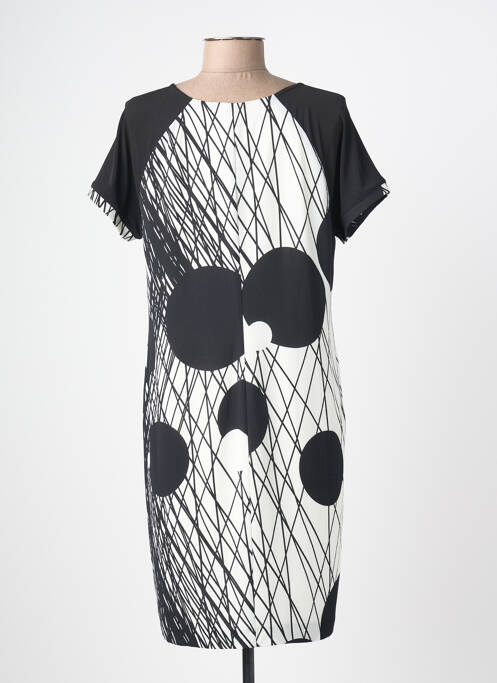 Rochie midi imprimeu fantezie mâneci scurte negru TELMAIL femme