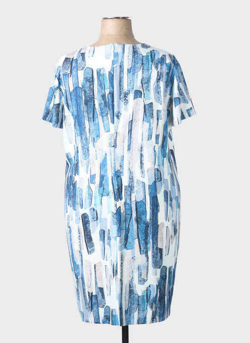 Rochie midi imprimeu fantezie mâneci scurte albastru GEVANA femme