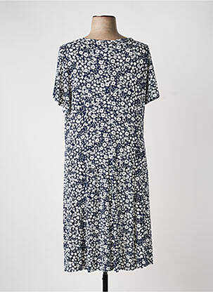Rochie midi imprimeu floral mâneci scurte albastru FRANCE RIVOIRE femeie