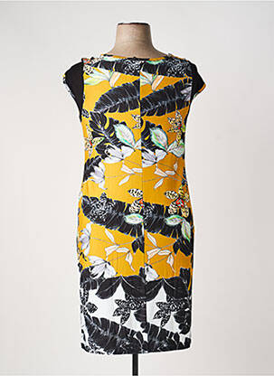Rochie midi imprimeu floral mâneci scurte galben TELMAIL femeie
