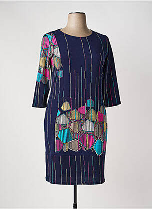 Rochie midi mâneci 3/4 mâneci 3/4 albastru GEVANA femeie