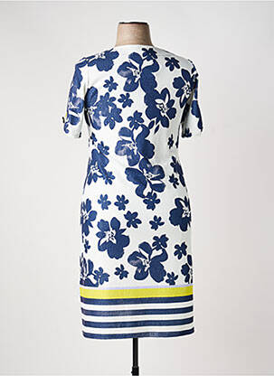 Rochie midi imprimeu floral mâneci scurte albastru GEVANA femeie