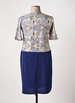 Rochie midi imprimeu floral mâneci scurte albastru PLURIELLES femeie