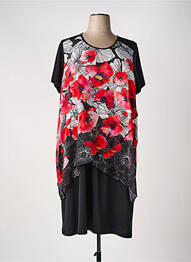 Rochie midi croială fluidă mâneci scurte negru FRANCE RIVOIRE femme