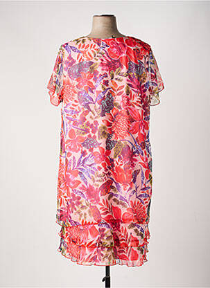 Rochie midi imprimeu floral mâneci scurte portocaliu TELMAIL femeie