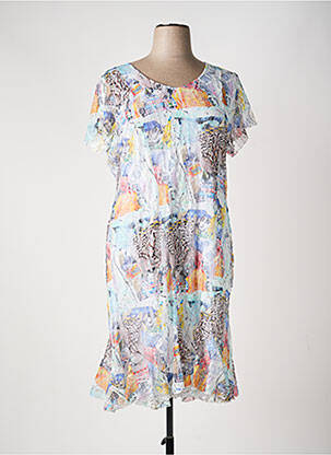 Rochie midi mâneci scurte mâneci scurte albastru TELMAIL femeie