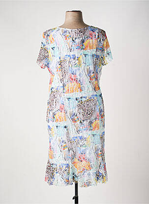 Rochie midi mâneci scurte mâneci scurte albastru TELMAIL femeie