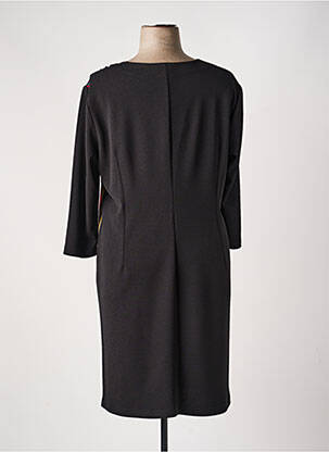Rochie midi imprimeu fantezie mâneci lungi negru GEVANA femeie