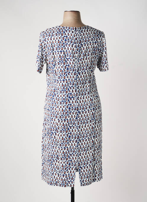 Rochie midi imprimeu fantezie mâneci scurte albastru GEVANA femme