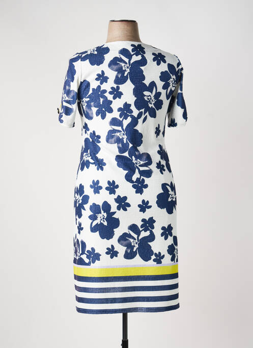 Rochie midi imprimeu floral mâneci scurte albastru GEVANA femme