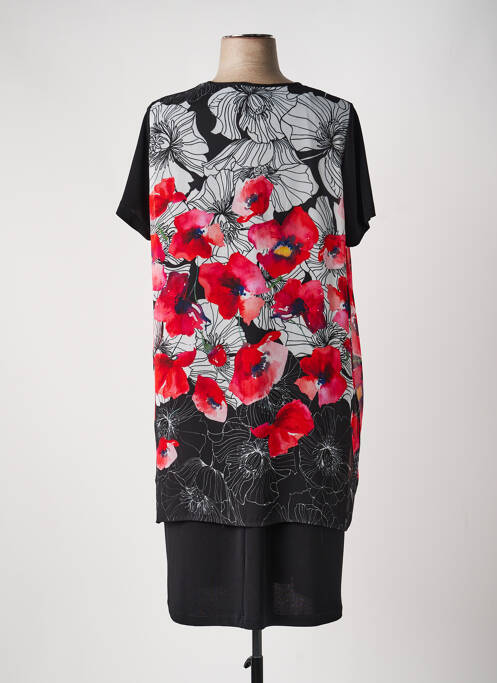 Rochie midi croială fluidă mâneci scurte negru FRANCE RIVOIRE femme