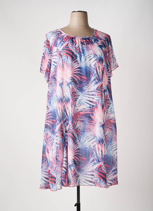 Rochie midi croială fluidă mâneci scurte albastru PLURIELLES femme