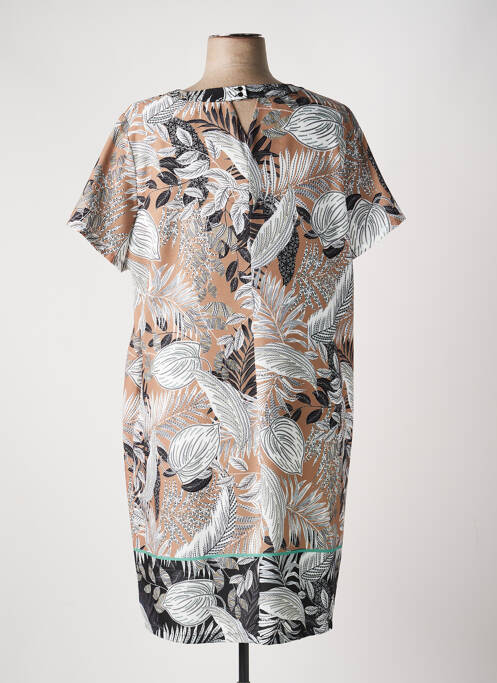 Rochie midi imprimeu floral mâneci scurte maro DIANE LAURY femme
