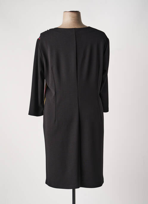 Rochie midi imprimeu fantezie mâneci lungi negru GEVANA femme