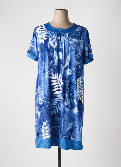 Rochie midi mâneci scurte mâneci scurte albastru PLURIELLES femme