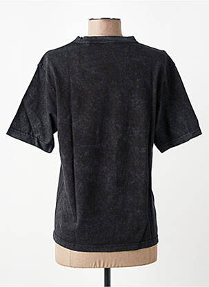 Tricou croială dreaptă mâneci scurte negru ROSE GARDEN femeie