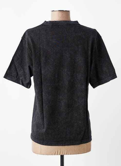 Tricou croială dreaptă mâneci scurte negru ROSE GARDEN femme