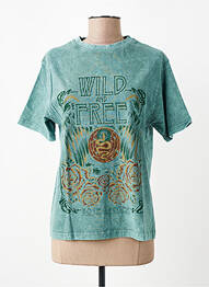 Tricou imprimeu fantezie mâneci scurte verde ROSE GARDEN femeie