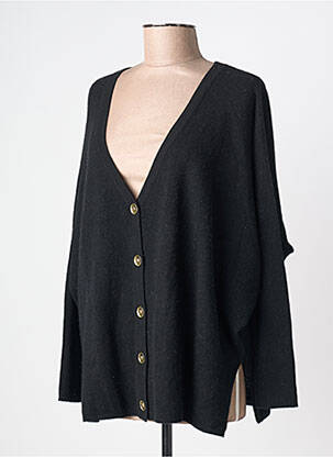 Vestă cu mâneci lungi strânsă pe partea de jos negru ABSOLUT CASHMERE femeie